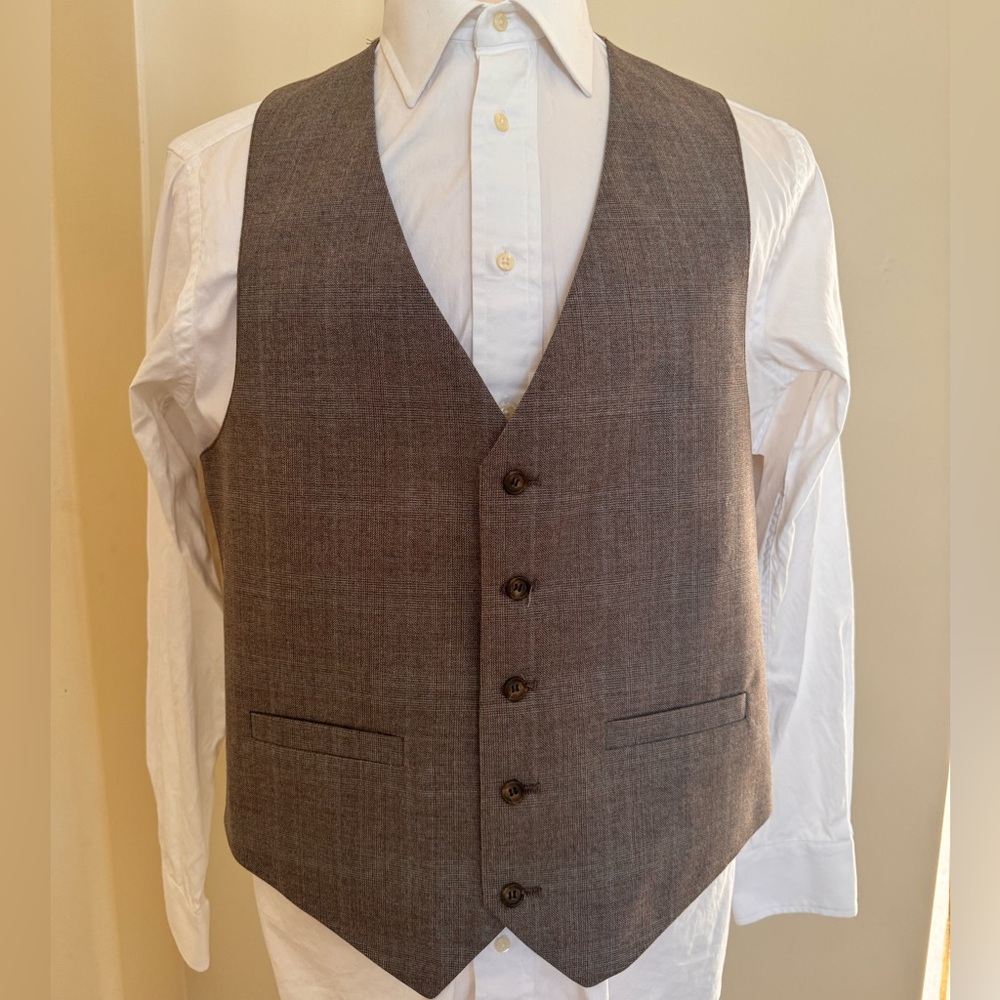 JOHNNY CARSON Vintage 70’s Deadstock Subtle Plad Wool Blend 3 Piece Suit 44 L - Picture 9 of 16